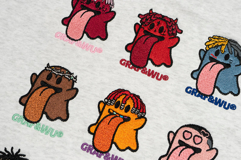 GRAF&WU New School 12 Rap Ghost Embroidered Hoodie