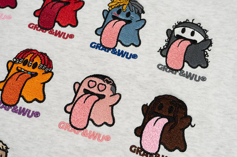 GRAF&WU New School 12 Rap Ghost Embroidered Hoodie