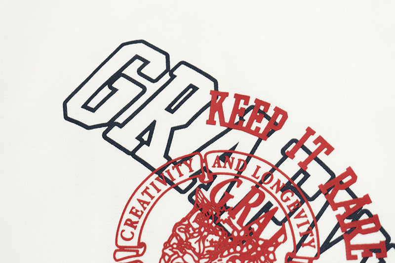 GRAF&WU Brand Letter Goddess 3D Print Street Loose Cotton Shorts