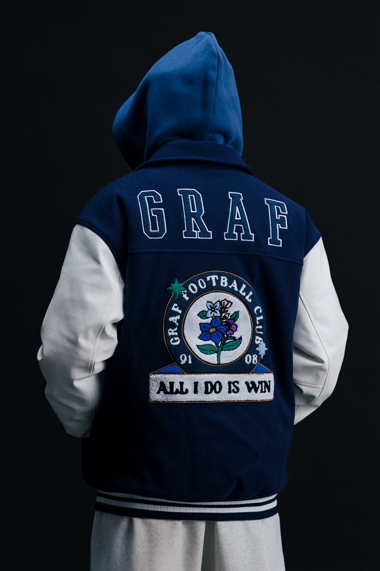 GRAF&WU Blokecore Floral Leather Sleeve Jacket