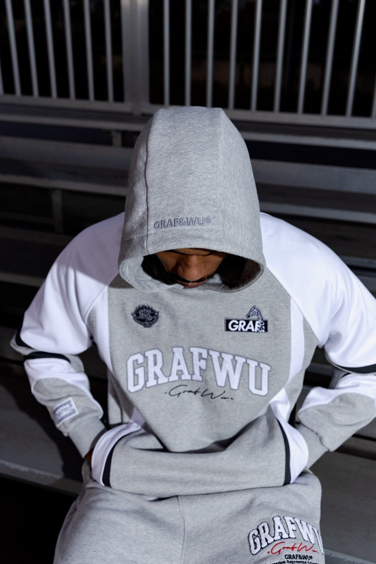 GRAF&WU Football Style Fashion Embroidered Hoodie