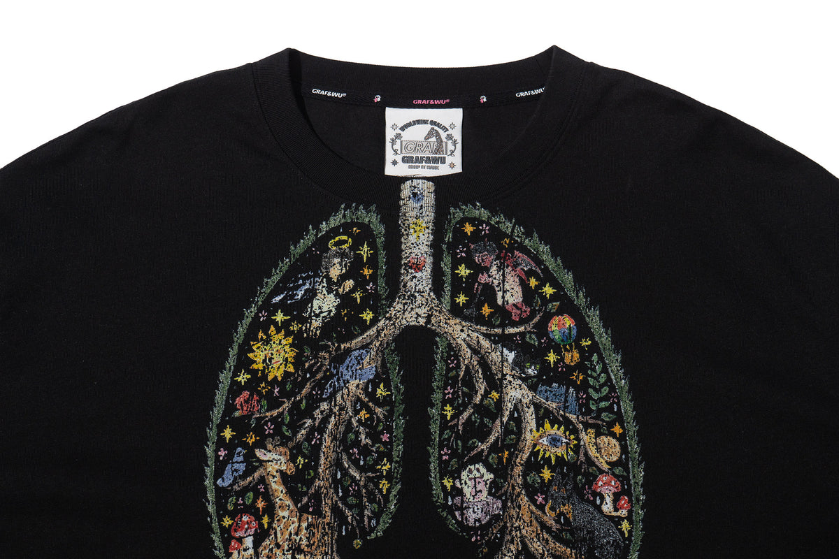 GRAF&WU Angel Devil Lung 2.0 Distressed Long Sleeve Tee