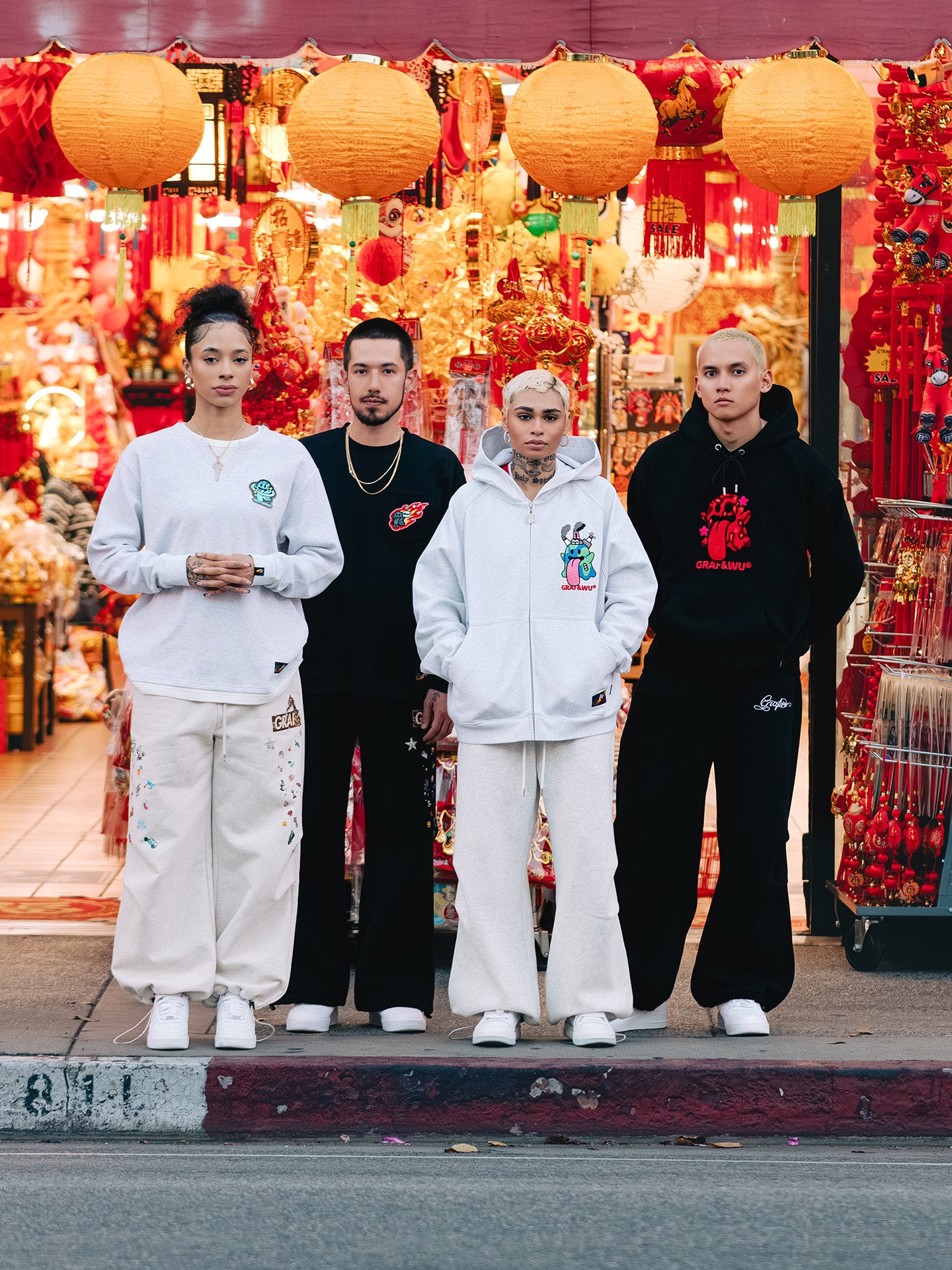 GRAF&WU Solar System Planet Cute Ghost Embroidered Zip-up Hoodie