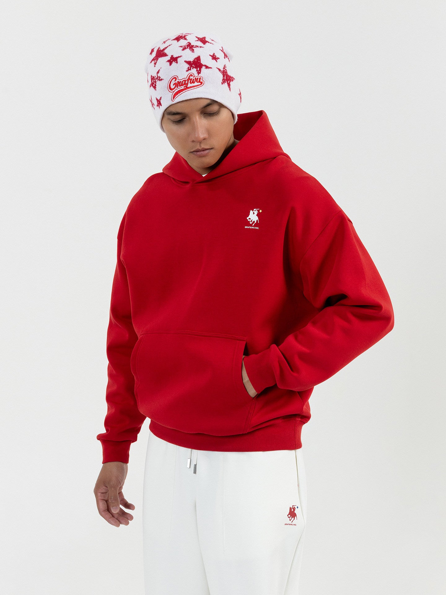 GRAF&WU Knight War Horse Star Long-sleeved Air Layer Cotton Hoodie