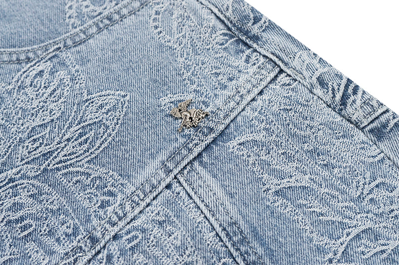 GRAFWU Jacquard Denim Mini Skirt