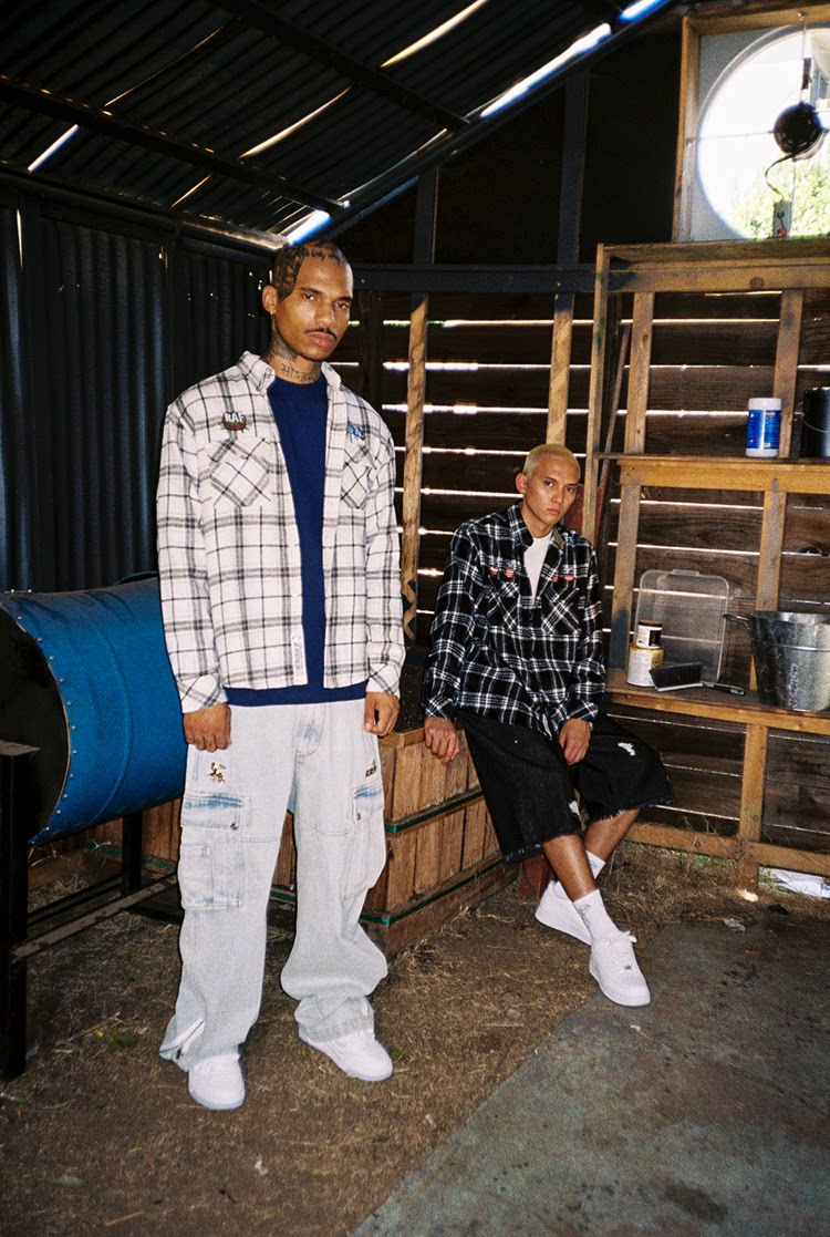 GRAF&WU LipSycn Streetwear Plaid West Coast Brushed Shirt