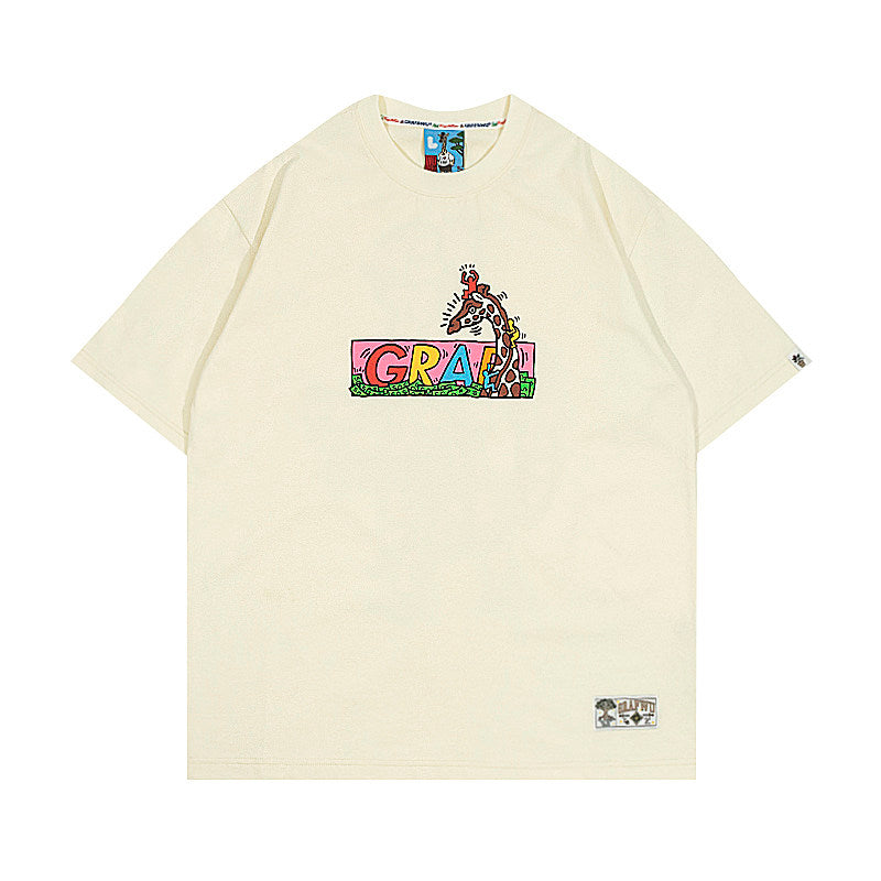 GRAF&WU Tribute Keith Haring Pop Art Cartoon T-shirt