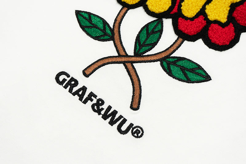 GRAFWU Nature Series Cute Ghost Bee, Flower, Snail, Elements Embroidered T-Shirt
