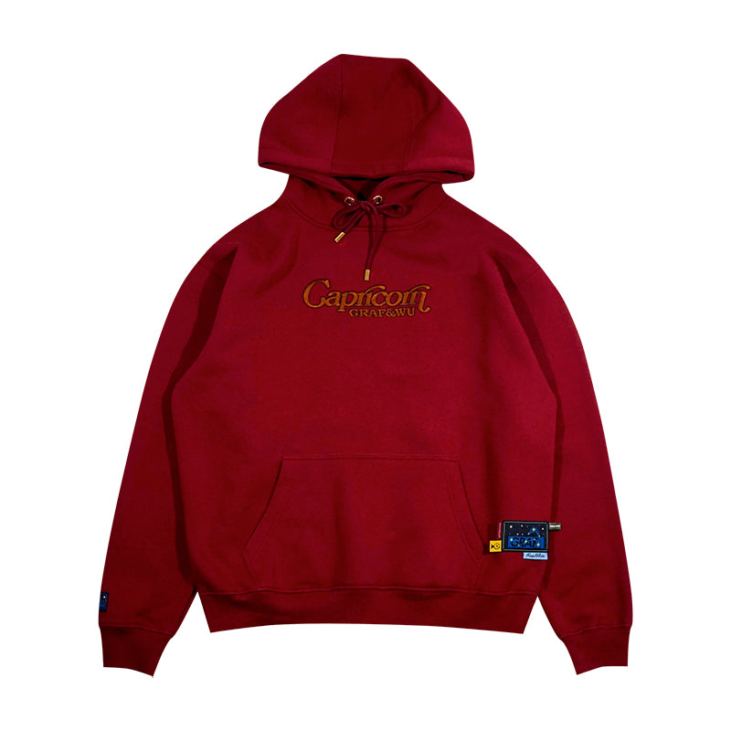 GRAF&WU 12 Constellation Rap Lyrics Embroidery Print Hoodie