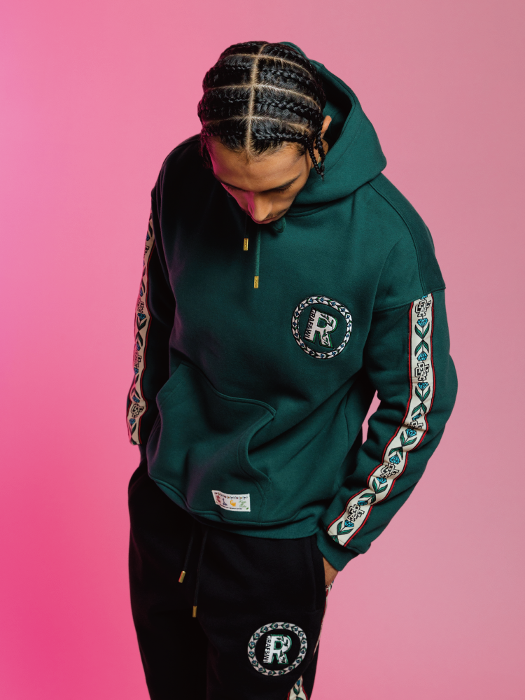 GRAF&WU Intellectual Property Flowers Embroidered Fleece Hoodie