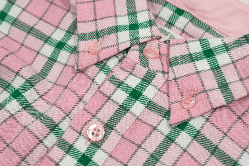 GRAF&WU Brand Giraffe Embroidery Plaid Loose Thin Shirt