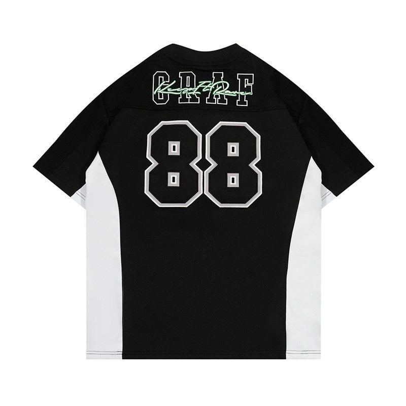GRAF&WU Old School 88 Blokecore Streetwear Jersey Short-Sleeve T-Shirt
