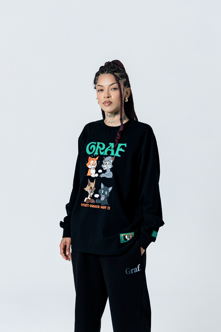 GRAF&WU Street Gossip Series Angel Doberman Long-sleeves Shirt