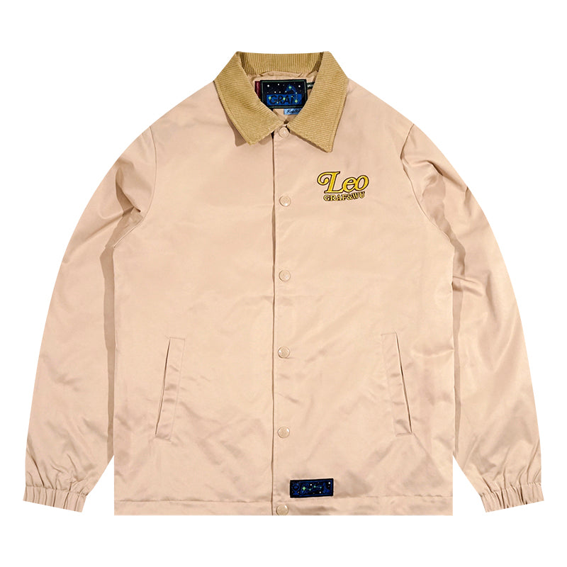 GRAF&WU 12 Signs Hip-hop Lyrics Embroidery Print Windproof Coach Jacket