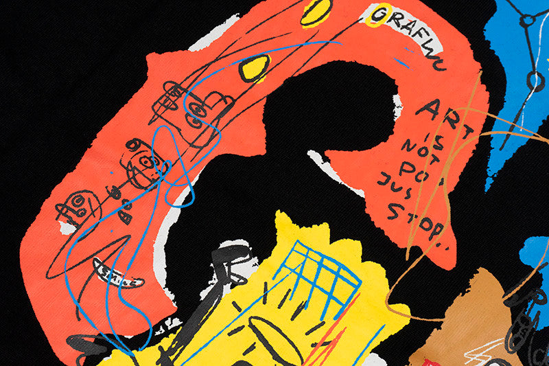 GRAF&WU Basquiat Graphic Print Loose Long Sleeve Shirt