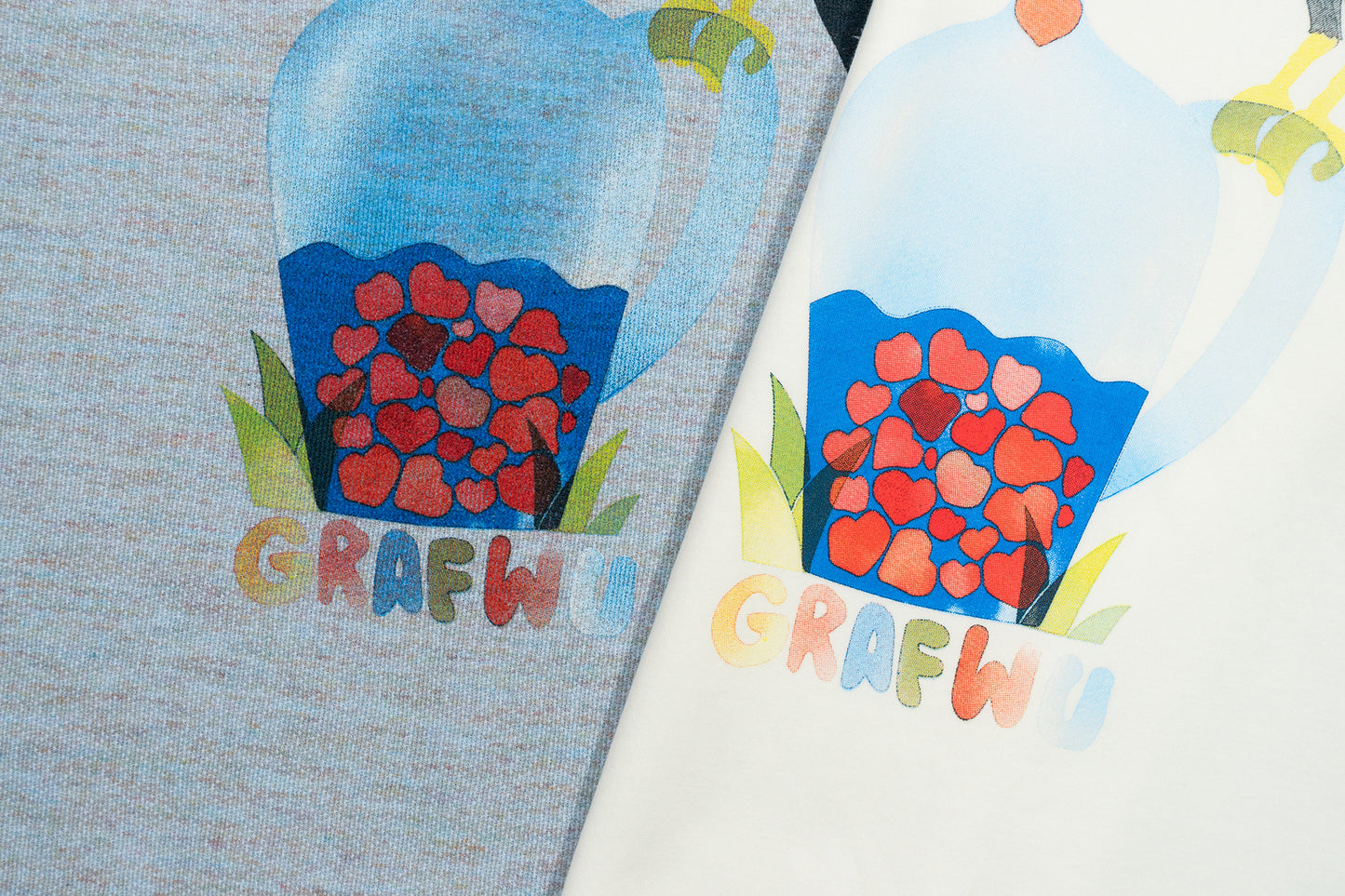 GRAF&WU【Giraffe Fable】Black Crow Drinking Water Print Streetwear Cool Feeling T-Shirt