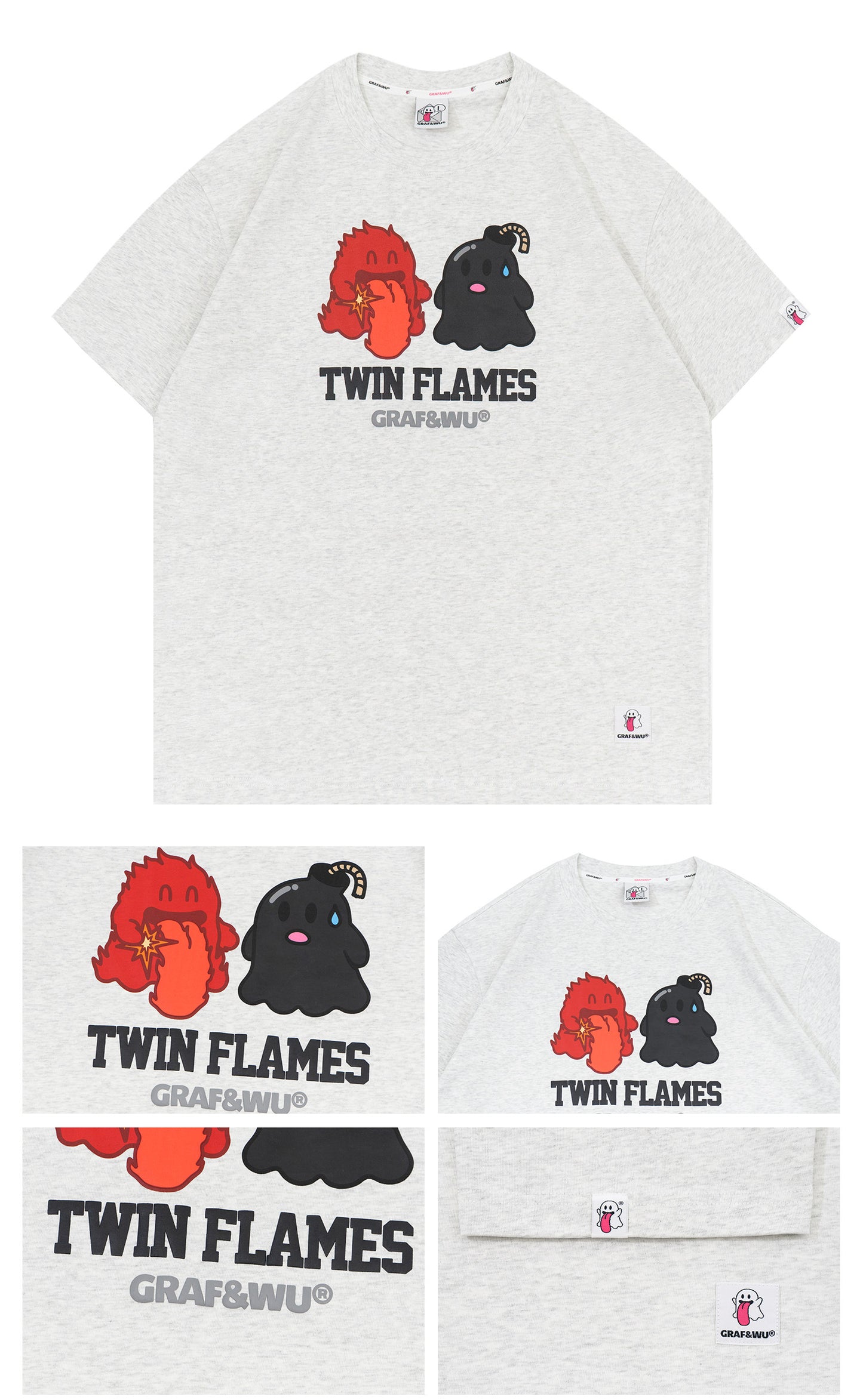 GRAF&WU TwinFlames Soul Mirror Ghost Couple T-Shirt