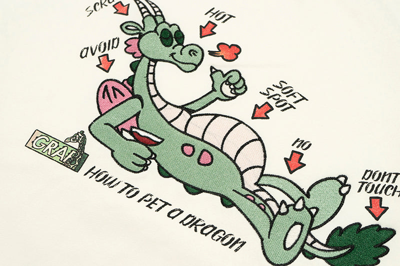 GRAF&WU Petting Green Dragon Guide Hoodies Graphic Sweatshirts