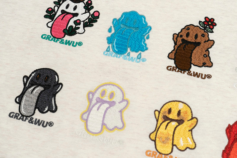 GRAF&WU 12 Five Elements Cute Ghost Character Long Sleeve Shirt