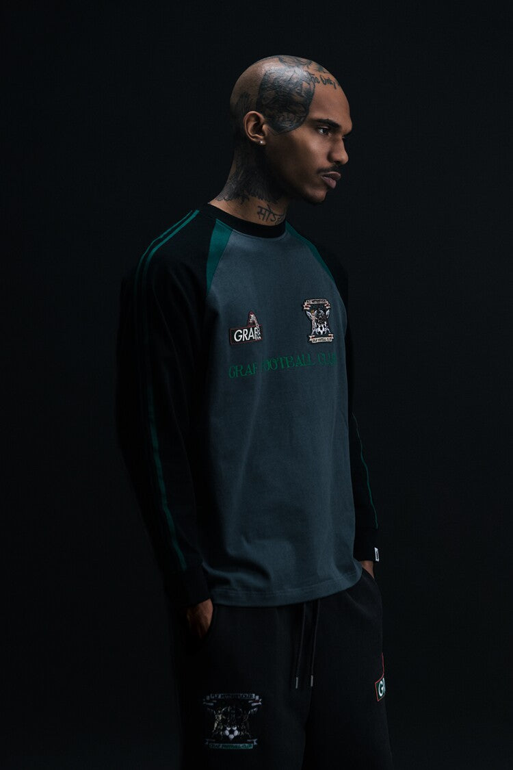GRAF&WU Football Club Bloke core Floral Embroidery Long-Sleeve T-Shirt