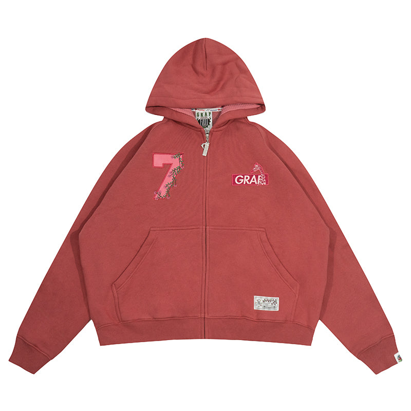 GRAF&WU Blokecore Football Club Floral Angel Fleece Zip-up Hoodie