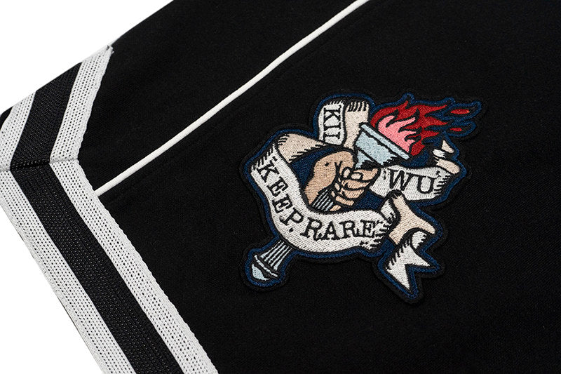 GRAF&WU Giraffe University Knowledge Power Embroidered Badge Shorts