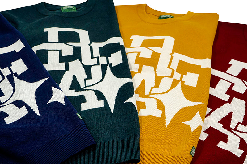 GRAF&WU Preppy Style Latter Crew Neck Knit Sweater