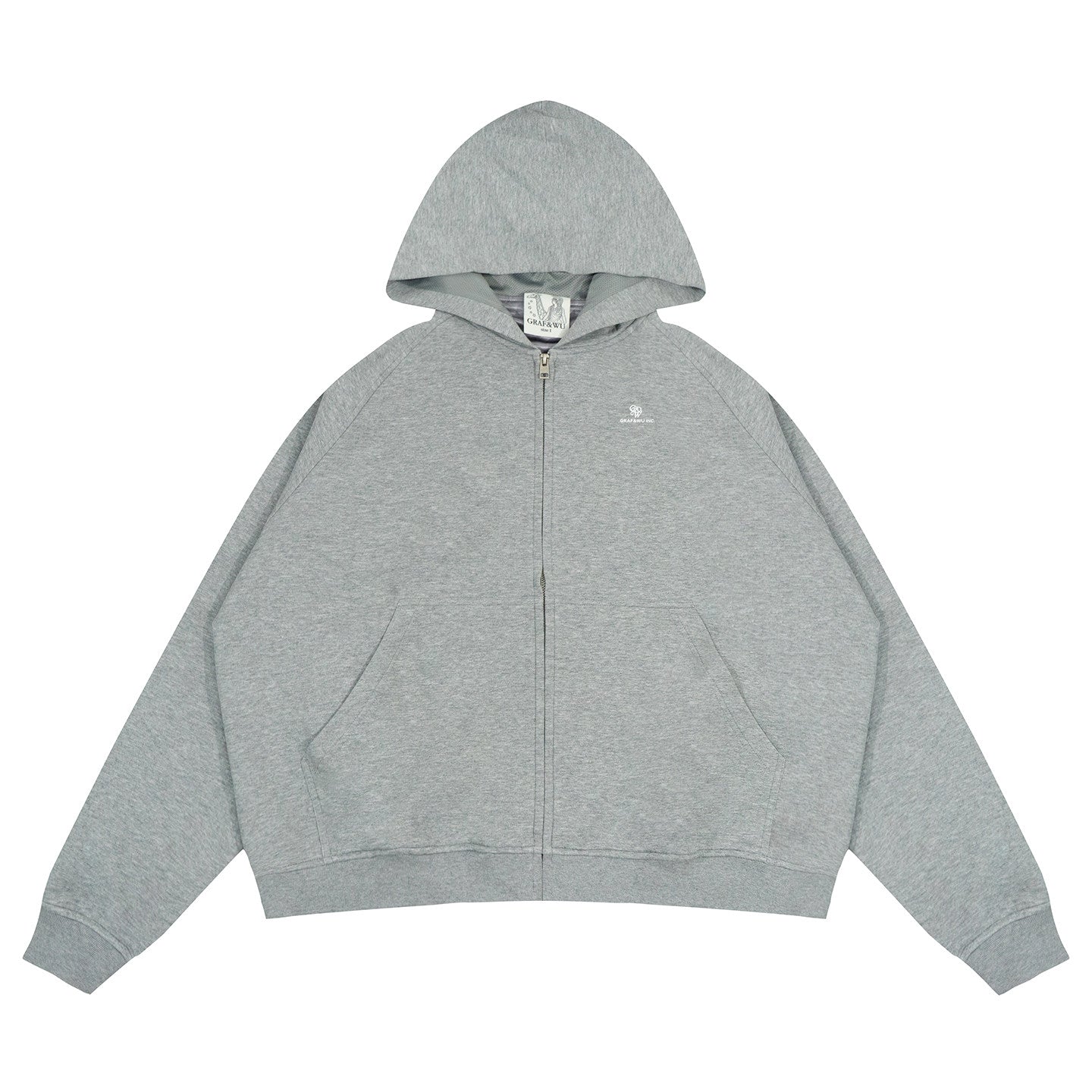 GRAF&WU Little Angel Cute Ghost Giraffe Satin Lining Zip-up Hoodie