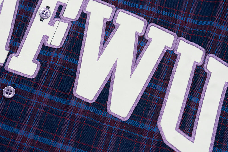 GRAG&WU Curved Letter Patch Embroidery Street Sport Shirt