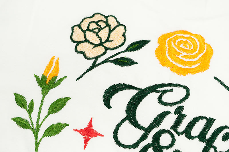 GRAFWU Handmade Embroidered Floral T-Shirt