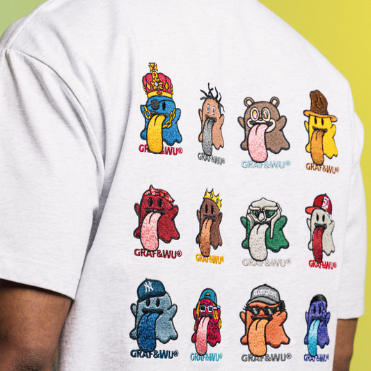 GRAFWU Rapper Boo Ghost Embroidered T-Shirts