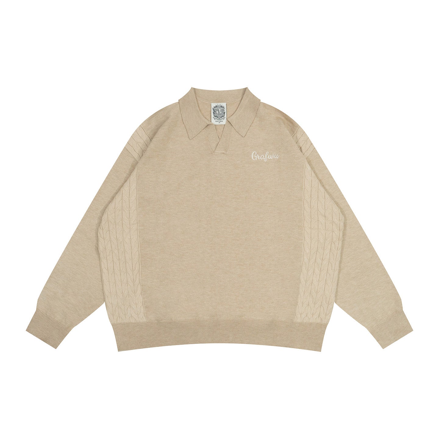 GRAF&WU Fashion Design Casual Knit Polo Collar Sweater