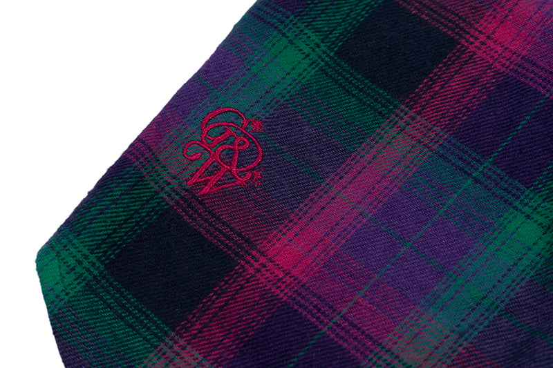 GRAF&WU Plaid Angel Football Embroidery Street Loose Brushed Shirt