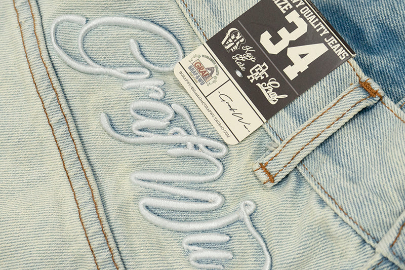GRAF&WU Baggy Fit Washed Jeans