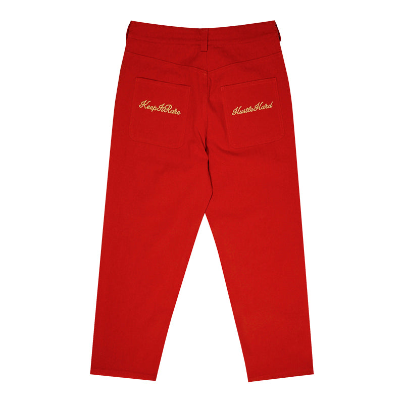 GRAF&WU Brand Letter Logo Embroidered Casual Pants