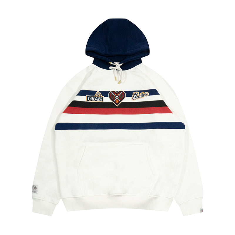 GRAF&WU Blokecore Football Team Floral Angel Devil Fleece Hoodie