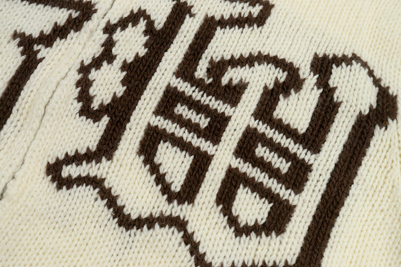 GRAF&WU Giraffe Logo Sweater Knit Zip-Up Coat - Premium Streetwear