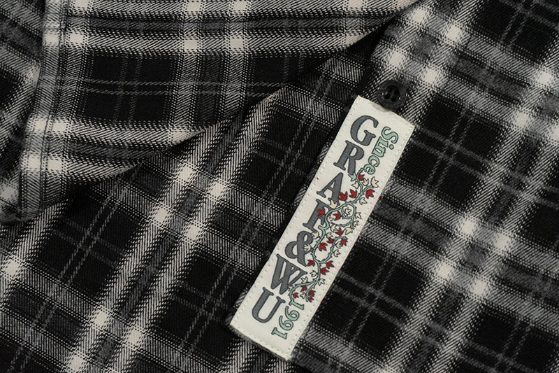 GRAF&WU Hot Girl's Ultra-Short Plaid Giraffe Retro Shirt