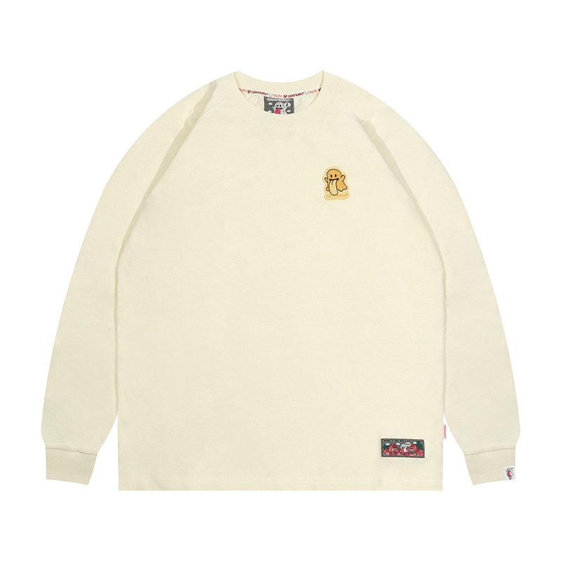 GRAF&WU Vegetable Cute Ghost Character Embroidered Long Sleeve Shirt