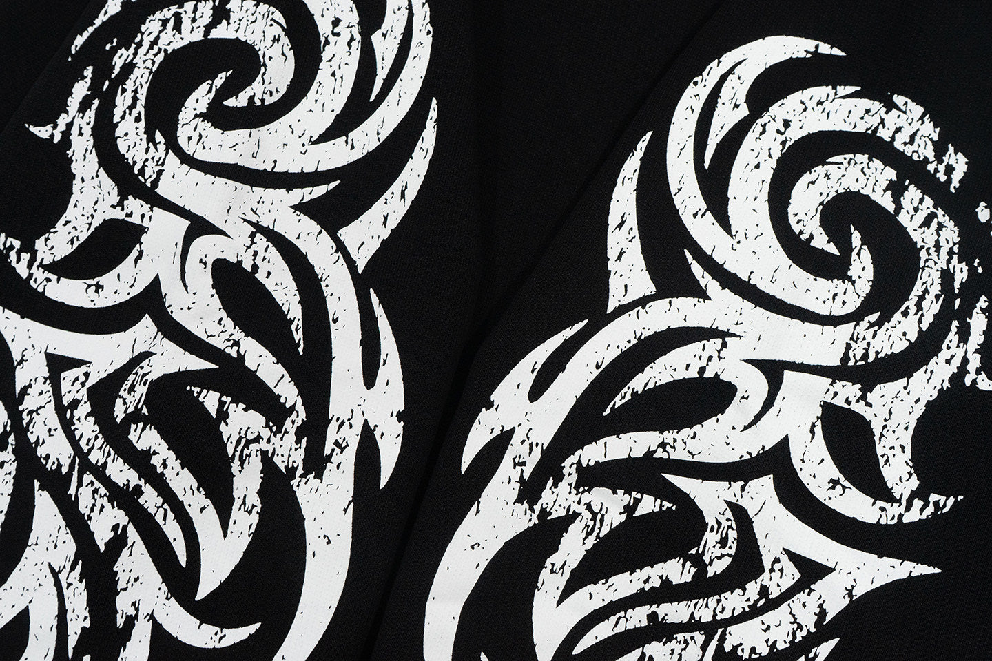 GRAF&WU Dragon Horse Print Retro Letter Graphic Hoodie