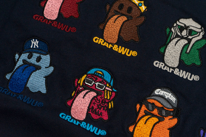 GRAF&WU Old School 12 Rap Ghost Embroidered Hoodie