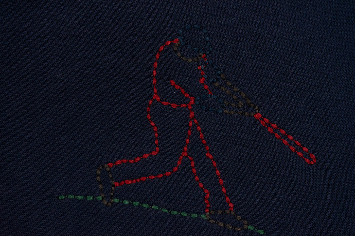 GRAF&WU Handmade Embroidered Baseball Man Layered-style Hoodie