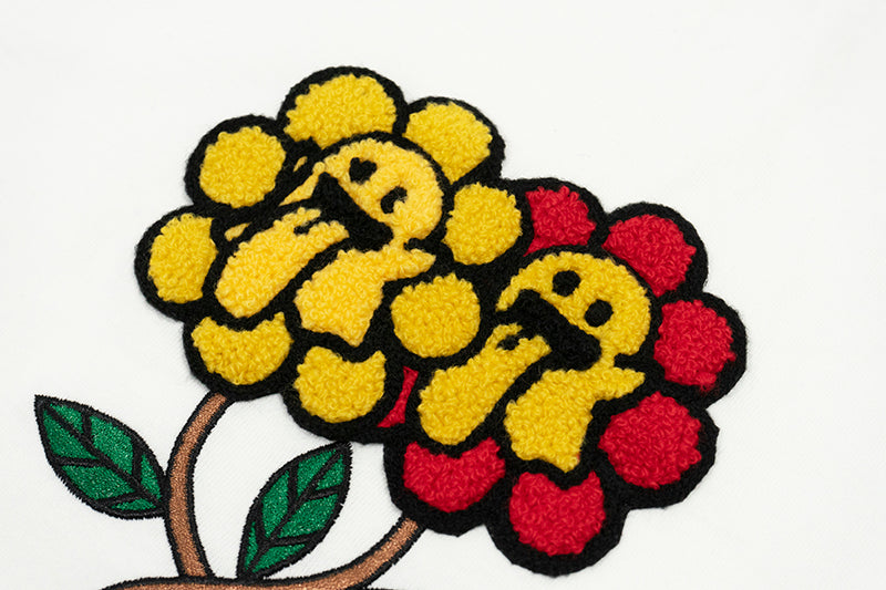 GRAFWU Nature Series Cute Ghost Bee, Flower, Snail, Elements Embroidered T-Shirt