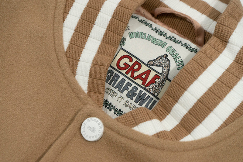 GRAF&WU Brainpower Potted Plant Leather Sleeves Baseball Jacket