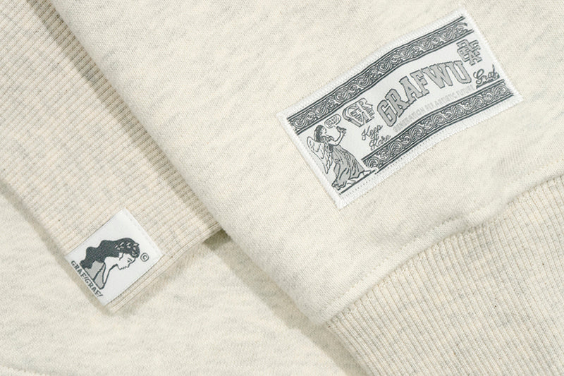 GRAF&WU AK47 Angel Embroidered Fleece Cozy Sweatshirt