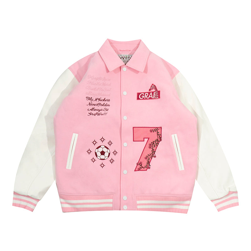 GRAF&WU Blokecore Floral Leather Sleeve Jacket