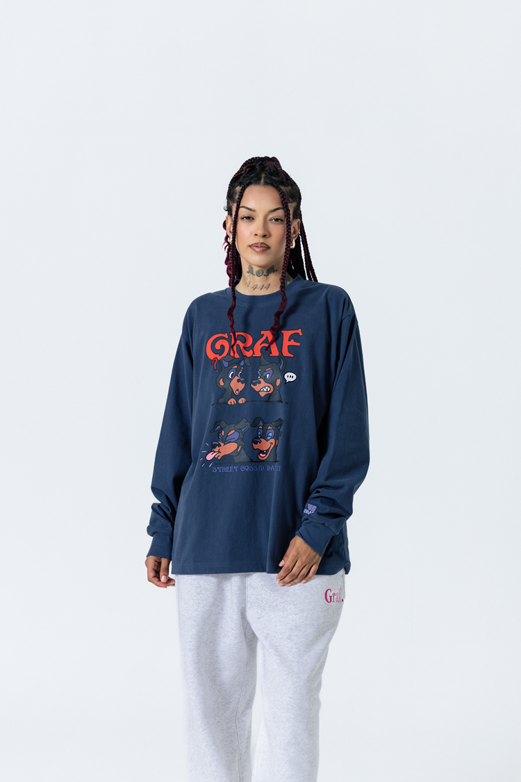 GRAF&WU Street Gossip Series Angel Doberman Long-sleeves Shirt