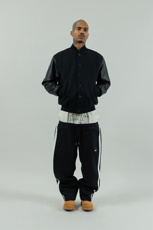 GRAF&WU Brand Arc Logo Embroidered Street Saggin Pants