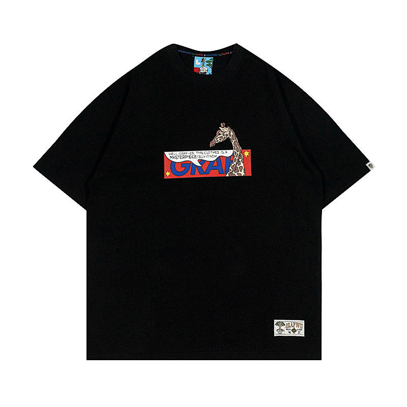 GRAF&WU Roy Pop Art Pattern Design Loose 100% Cotton T-Shirt