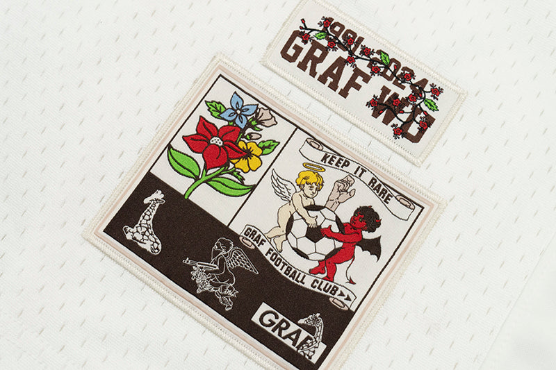 GRAF&WU Football Club Floral Embroidery Sports Mesh Jersey